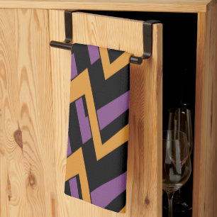 Linge De Cuisine Halloween Zig Zags Orange Violet
