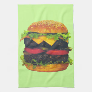 Linge De Cuisine Hamburger de luxe double au fromage