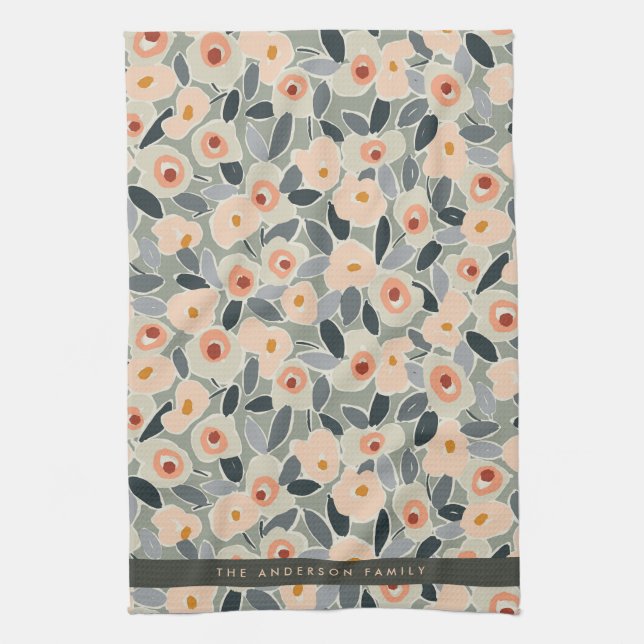 Linge De Cuisine Hand-Drawn Bold Inky Floral Pattern- Sunlit Meadow (Vertical)