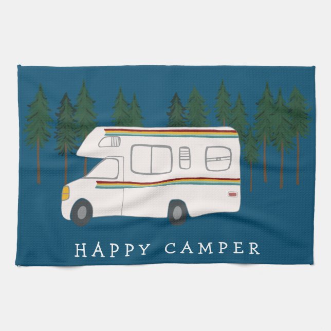 Linge De Cuisine HAPPY CAMPER à moteur lunaire RVing Forest (Horizontal)
