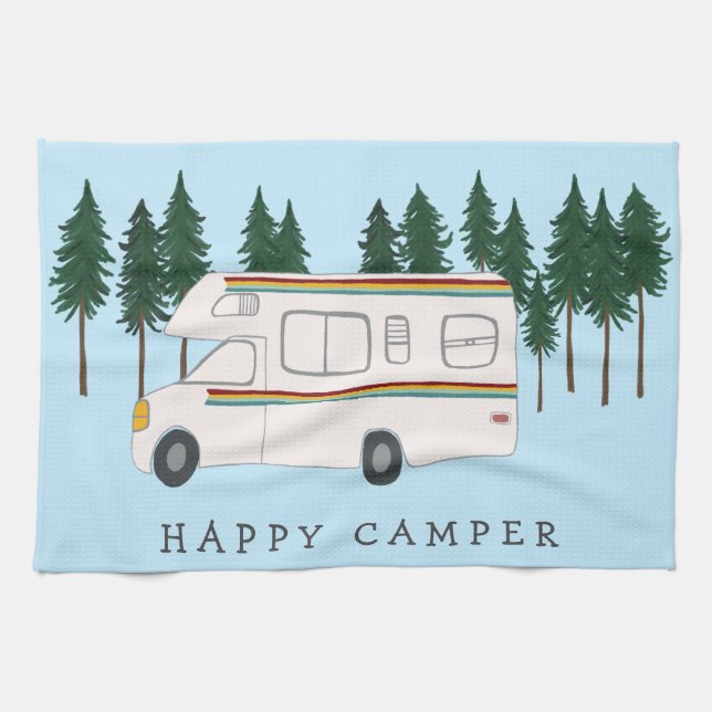 Linge De Cuisine HAPPY CAMPER à moteur lunaire RVing Forest (Horizontal)
