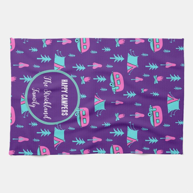 Linge De Cuisine Happy Campers RV et Camping personnalisés (Horizontal)