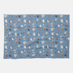 Linge De Cuisine Happy Chicken Print on Denim Blue