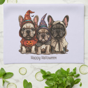 Linge De Cuisine Happy Halloween Bulldogs français