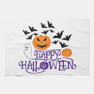 Linge De Cuisine Happy Halloween fantôme citrouille chauve-souris t