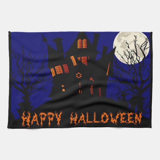 Linge De Cuisine Happy Halloween Haunted House (Horizontal)