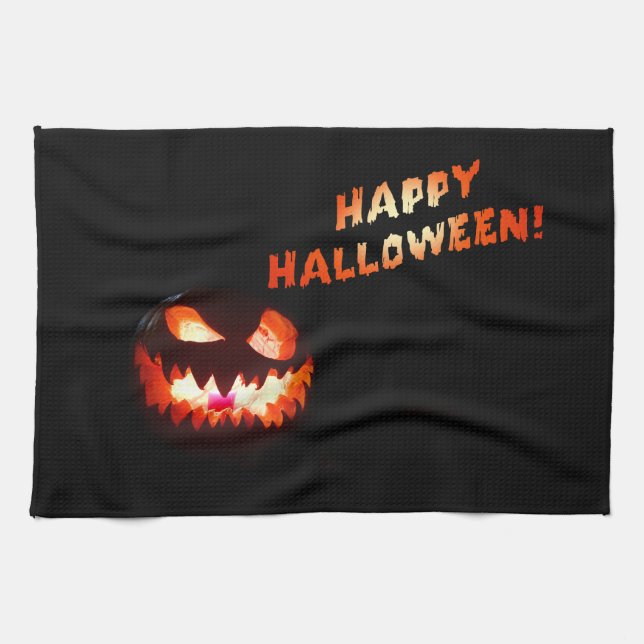 Linge De Cuisine HAPPY HALLOWEEN - Jack-O-Lantern (Horizontal)