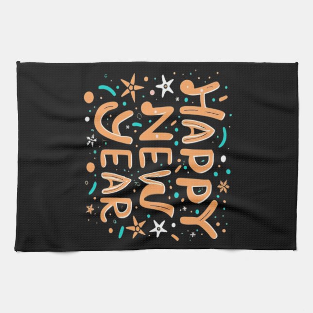 Linge De Cuisine Happy New Year (Horizontal)