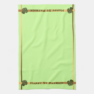 Linge De Cuisine Happy St Patrick R4 feuille Clover Kitchen Towne 3