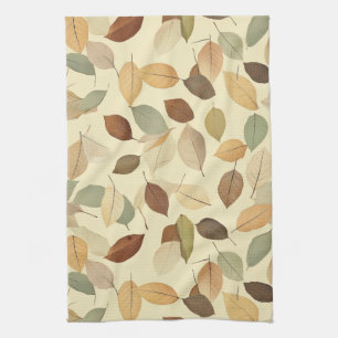 Linge De Cuisine Harmonie de feuilles pressées – Botanique vintage