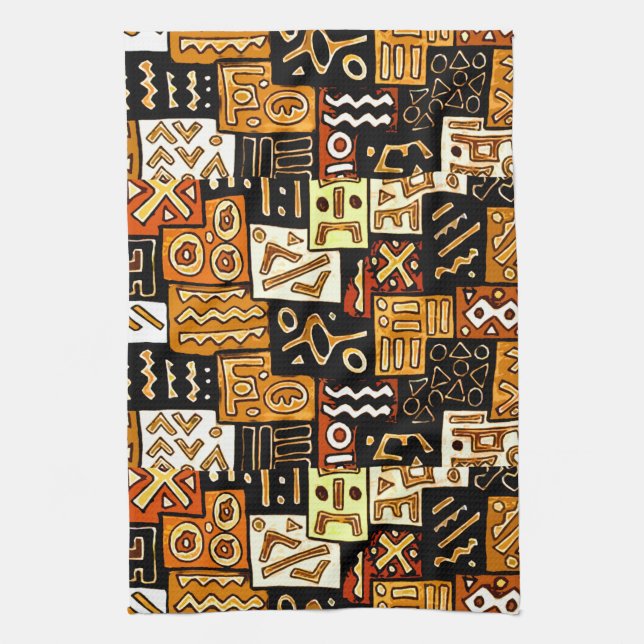 Linge De Cuisine Harmonie tribale : Motif géométrique africain (Vertical)