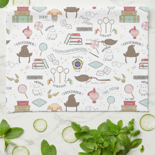 Linge De Cuisine HARRY POTTER™ Motif Magique Minuscule (Plié)