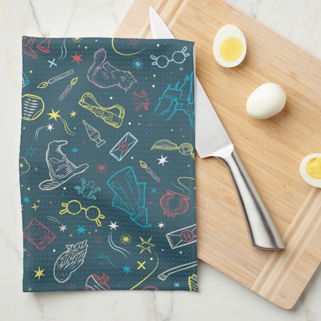 Linge De Cuisine HARRY POTTER™ Motifs de ligne d'objets Art pour ad (Quart Plié)