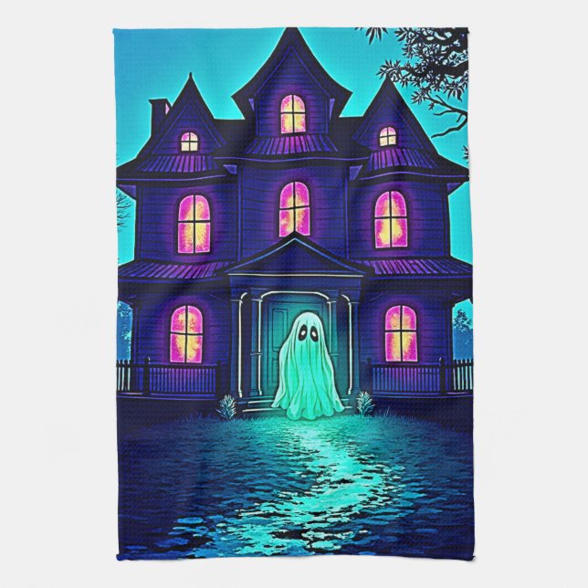 Linge De Cuisine Haunween Ghost House Design (Vertical)