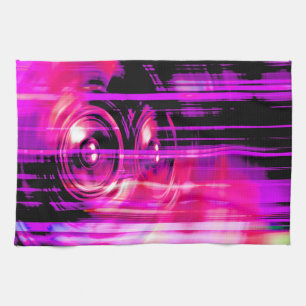 Linge De Cuisine Haut-parleurs de musique violette