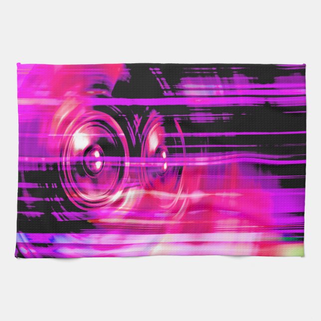 Linge De Cuisine Haut-parleurs de musique violette (Horizontal)