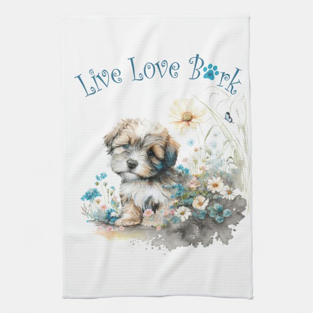 Linge De Cuisine Havanais maman chien floral (Vertical)