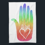 Linge De Cuisine Healing Hands Hamsa Hearts Palm Arc-en-ciel<br><div class="desc">Décorez votre cuisine avec cette serviette sucrée. Fait un grand ménage ou un cadeau mariage! Vérifiez aussi dans mon magasin la main opposée correspondante. Vous pouvez le customiser et ajouter du texte. Consultez ma boutique pour plus de couleurs et de motifs !</div>