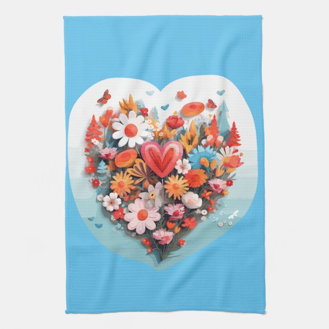 Linge De Cuisine Heart flower (Vertical)