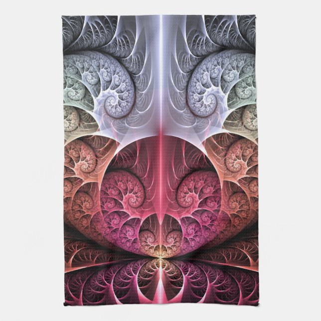 Linge De Cuisine Heartbeat, Abstrait surreal Imaginaire Fractal Art (Vertical)