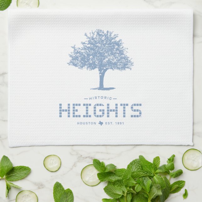 Linge De Cuisine Heights Tile & Tree, Carreaux Bleus, Houston Heigh (Plié)