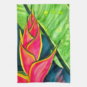 Linge De Cuisine Hélicoptère aquarelle fleur tropicale