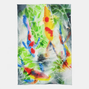 Linge De Cuisine Hélicoptère aquarelle fleur tropicale
