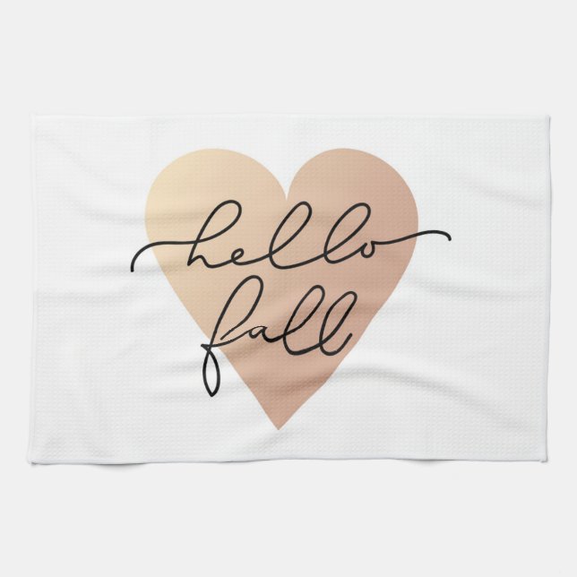 Linge De Cuisine Hello Fall Love Heart (Horizontal)