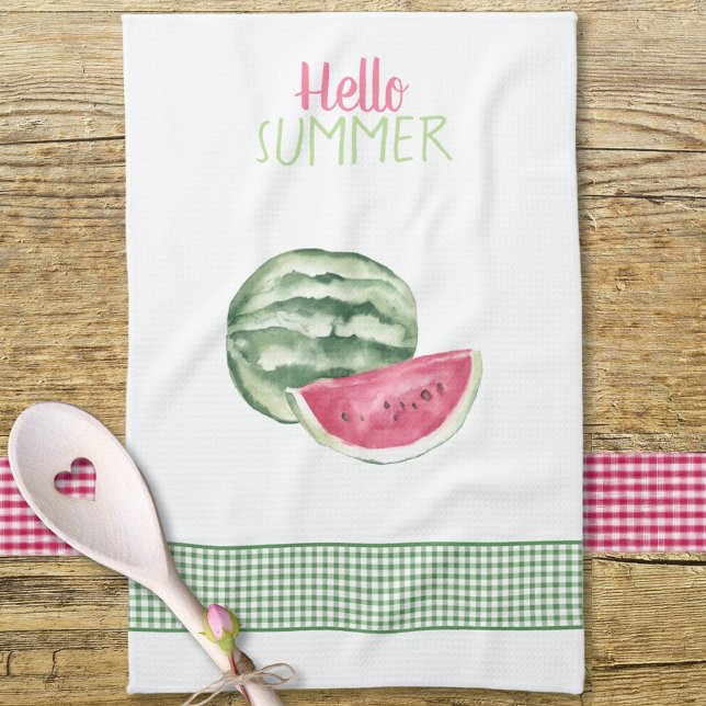 Linge De Cuisine Hello Summer Watermelon En vichy (Créateur téléchargé)