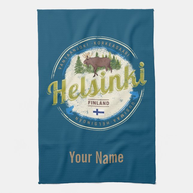 Linge De Cuisine Helsinki capitale de l'orignal Finlande souvenir v (Vertical)