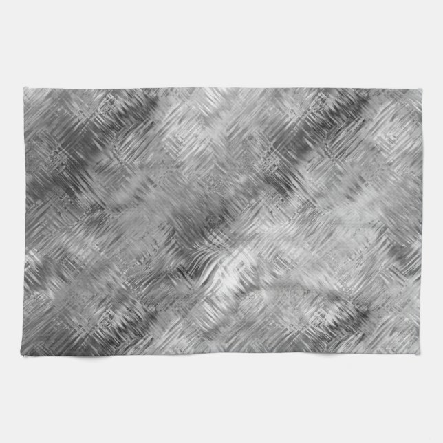 Linge De Cuisine Hématite Gris Scribblé Texture (Horizontal)