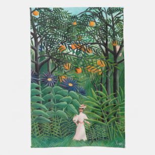 Linge De Cuisine Henri Rousseau - Femme marchant dans une forêt exo