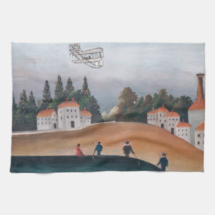 Linge De Cuisine Henri Rousseau - Les Pêcheurs et le Biplan