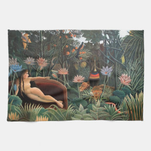 Linge De Cuisine Henri Rousseau The Dream Jungle Flowers Naive Art