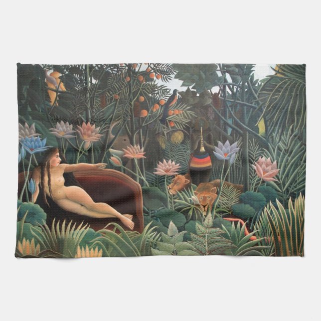 Linge De Cuisine Henri Rousseau The Dream Jungle Flowers Naive Art (Horizontal)