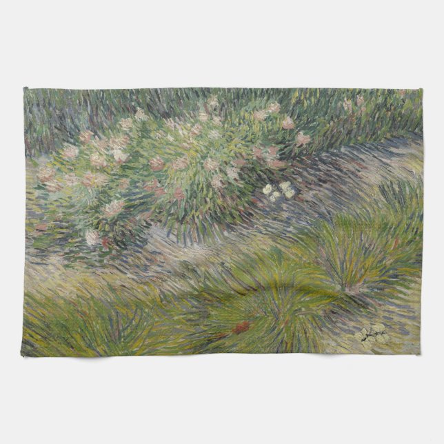 Linge De Cuisine Herbe et papillons par Vincent van Gogh (Horizontal)