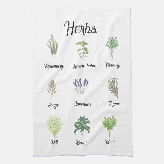Linge De Cuisine Herbes Aquarelle Sage Thyme Rosemary Cuisine (Vertical)
