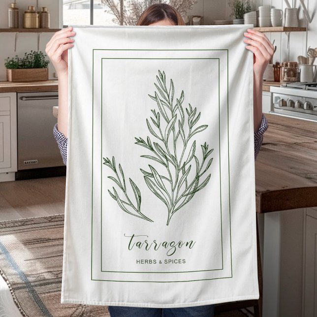 Linge De Cuisine Herbes et épices Plante Tarragon Green (Créateur téléchargé)