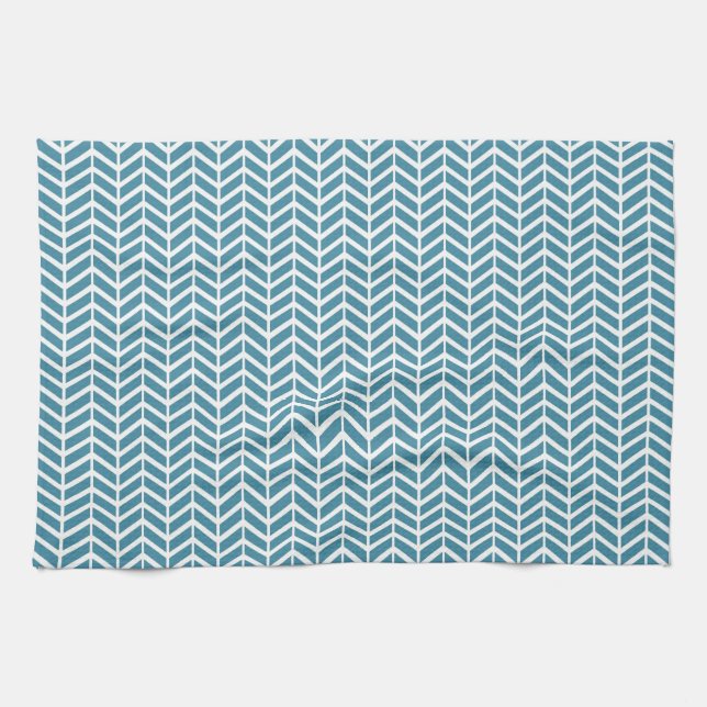Linge De Cuisine Herringbone turquoise (Horizontal)