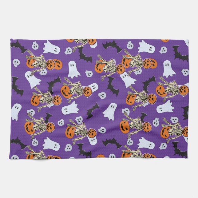 Linge De Cuisine Heure d'Halloween (Horizontal)