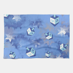 Linge De Cuisine Heureux Hanoukka Falling Star et Dreidels
