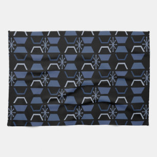 Linge De Cuisine Hexagones de l'âge atomique Bleu noir
