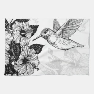 Linge De Cuisine Hibiscus et colibri
