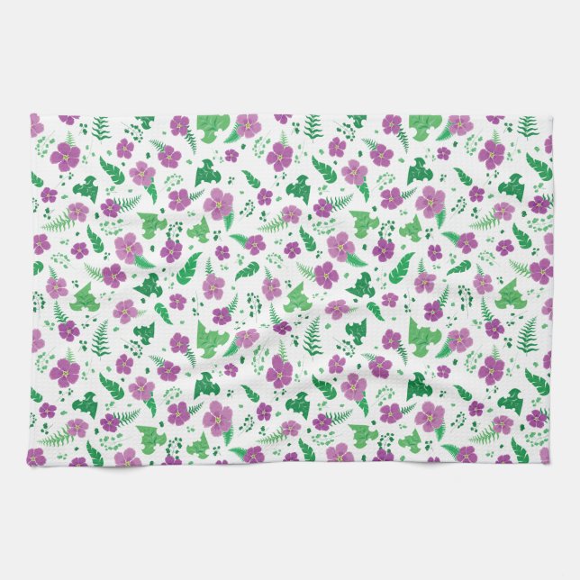 Linge De Cuisine Hibiscus pourpre (Horizontal)