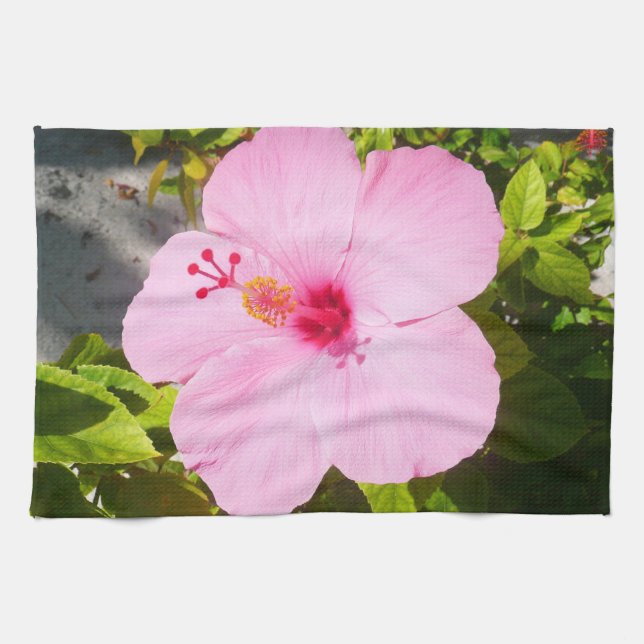 Linge De Cuisine Hibiscus rose Fleur tropicale (Horizontal)