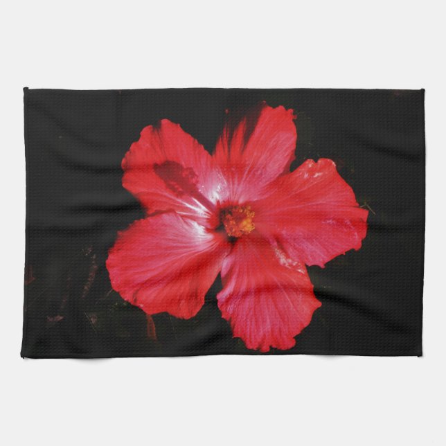 Linge De Cuisine Hibiscus rouge (Horizontal)