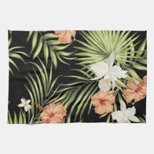 Linge De Cuisine Hibiscus tropicaux : modèle floral Vintage