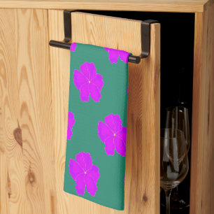 Linge De Cuisine Hibiscus vert violet gracieux