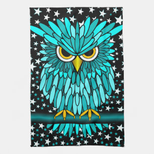 Linge De Cuisine hibou mignon de turquoise