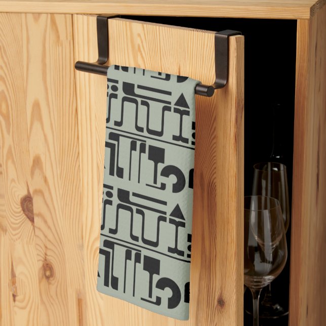 Linge De Cuisine Hiéroglyphes Aliens (Pliage en tiers)